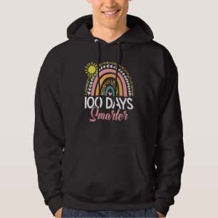 100 Days Smarter Rainbow Leopard Happy 100th Day O Hoodie