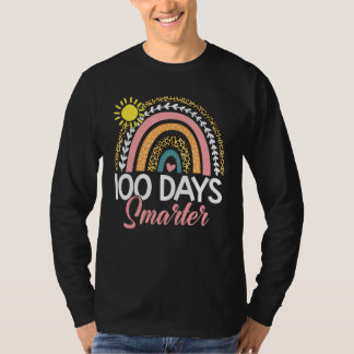 100 Days Smarter Rainbow Leopard Happy 100th Day O T-Shirt