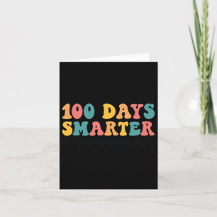 100 Days Smarter Retro Groovy 100 Days Of School Card
