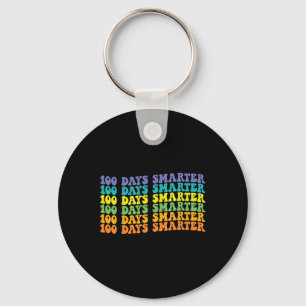 100 Days Smarter Retro Groovy Happy 100th Day Of S Key Ring