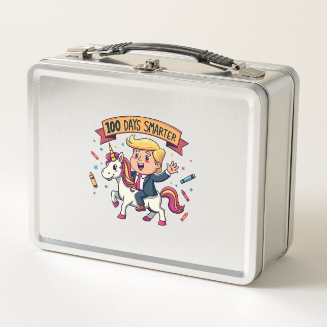 100 Days Smarter School Trump Inaguration Day  Metal Lunch Box (Front)