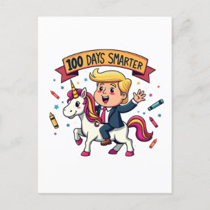 100 Days Smarter School Trump Inaguration Day  Postcard