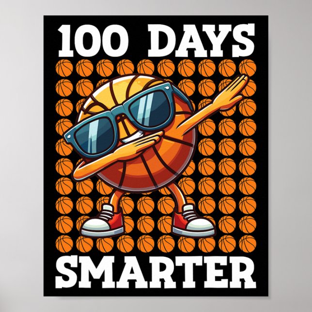 100 Days Smarter Sketll Kids 100 Days Of School Bo Poster (Front)