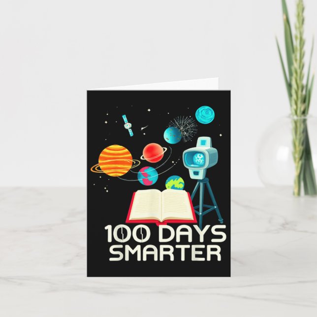 100 Days Smarter Space Astronaut 100th Day School  Card (Front)