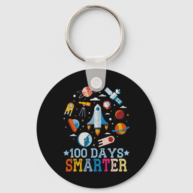 100 Days Smarter Space Astronaut  Key Ring (Front)