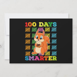 100 Days Smarter Squirrel 100th Day Of School Invitation