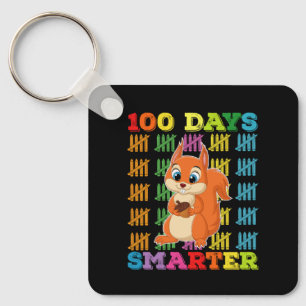 100 Days Smarter Squirrel 100th Day Of School Key Ring