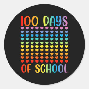 100 Days Smarter Students 100 Days Of School Heart Classic Round Sticker