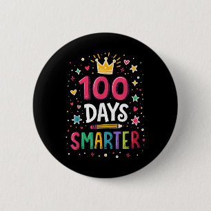 100 Days Smarter Teacher 100th Day Of School Kids  6 Cm Round Badge