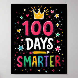 100 Days Smarter Teacher 100th Day Of School Kids  Poster