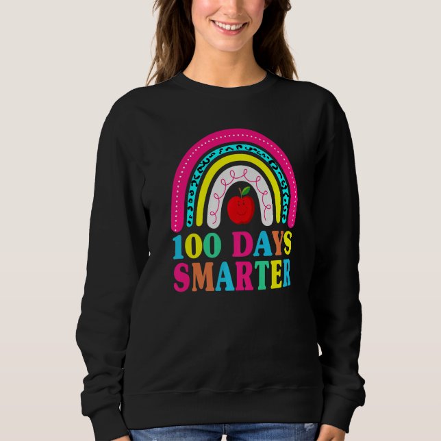 100 Days Smarter Teacher Or Student 100th dayLeopa Sweatshirt (Front)