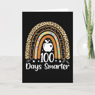 100 Days Smarter Teacher Rainbow Classroom School Card
