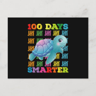 100 Days Smarter Turtle 100th Day Of School Postcard