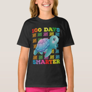 100 Days Smarter Turtle 100th Day Of School T-Shirt