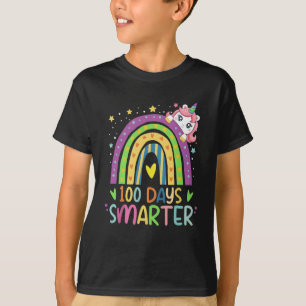 100 Days Smarter Unicorn Cute Rainbow 100th Day T-Shirt