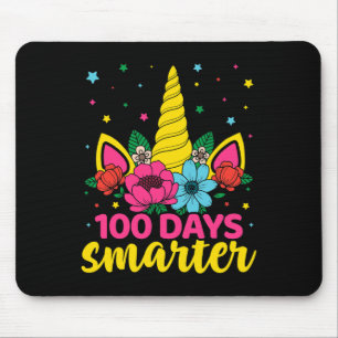 100 Days Smarter Unicorn Girls 100th Day Of School Mouse Pad