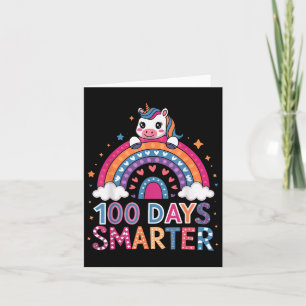 100 Days Smarter Unicorn Outfit For School Celebra Card