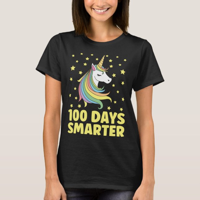 100 Days Smarter Unicorn Teacher Girls 100th Day o T-Shirt (Front)