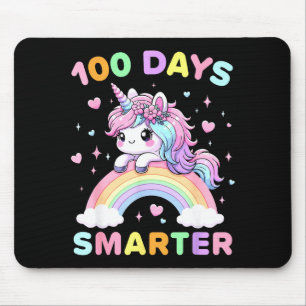 100 Days Smarter Unicorrn 100th Day Of School Kids Mouse Pad