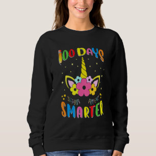 100 Days Smarter Virtual Learning Girl Unicorn Cos Sweatshirt