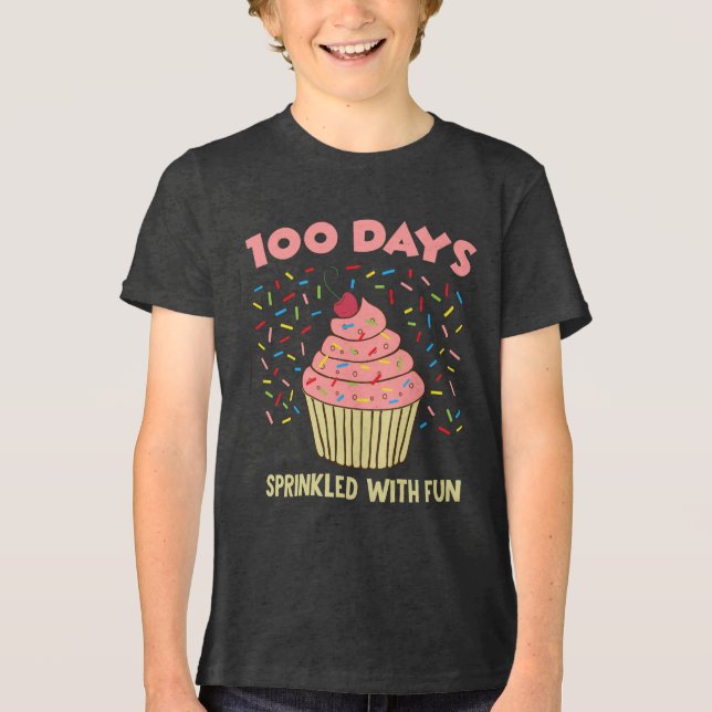 100 days sprinkled with fun 100th Days Of School Tri-Blend Shirt (Front)
