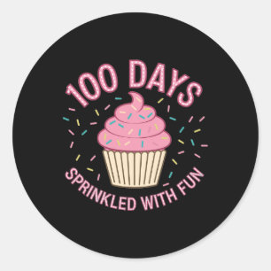 100 Days Sprinkled With Fun Cupcake 100th Day Of S Classic Round Sticker