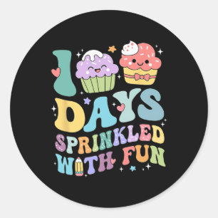 100 Days Sprinkled With Fun Cupcake 100th Day Of S Classic Round Sticker