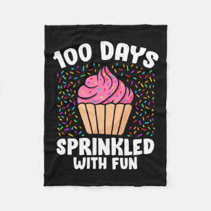 100 Days Sprinkled With Fun Cupcake 100th Day Of S Fleece Blanket