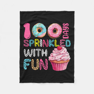 100 Days Sprinkled With Fun Cupcake 100th Day Of S Fleece Blanket