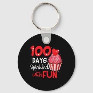 100 Days Sprinkled With Fun Cupcake 100th Day Of S Key Ring