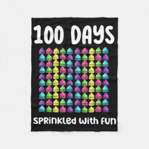 100 Days Sprinkled With Fun Cupcake Celebration Sc Fleece Blanket