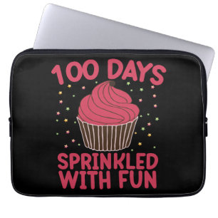 100 Days Sprinkled With Fun Cupcake School Girl Laptop Sleeve