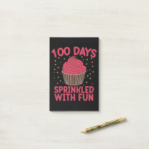 100 Days Sprinkled With Fun Cupcake School Girl Post-it Notes