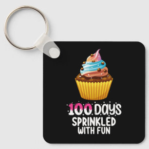 100 Days Sprinkled With Fun Cupcake School Teacher Key Ring
