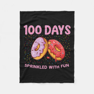 100 Days Sprinkled With Fun Doughnut 100th Day Of  Fleece Blanket