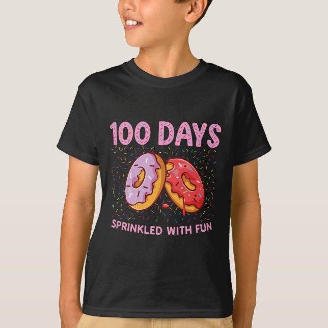 100 Days Sprinkled With Fun Doughnut 100th Day Of  T-Shirt (Front)