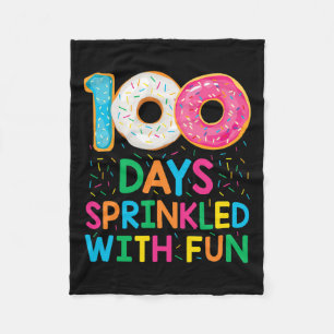 100 Days Sprinkled With Fun Doughnut School Teache Fleece Blanket