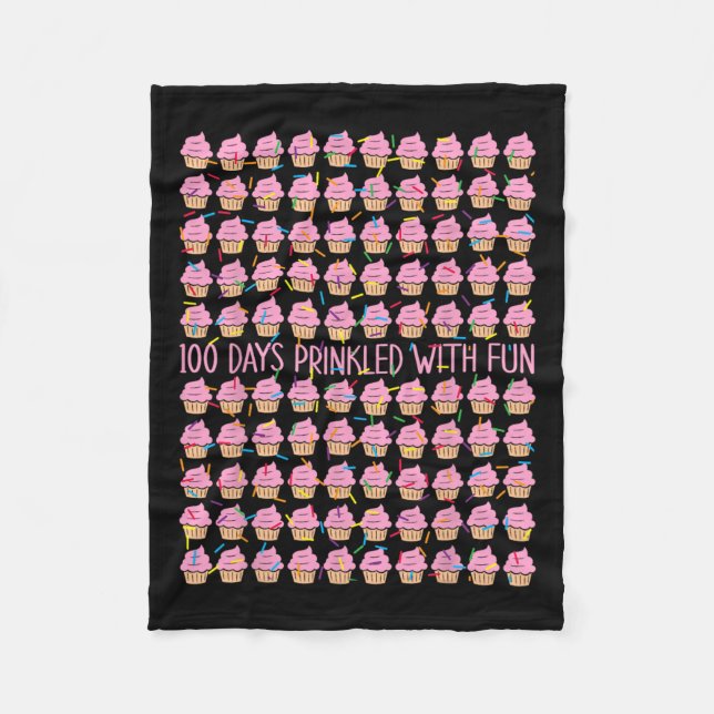 100 Days Sprinkled With Fun Doughnuts 100 Days Sma Fleece Blanket (Front)