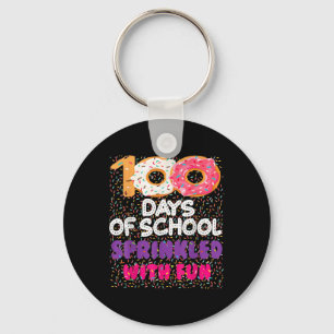 100 Days Sprinkled With Fun Doughnuts Happy 100th Key Ring