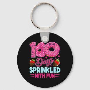 100 Days Sprinkled With Fun Girls Kids 100th Day O Key Ring