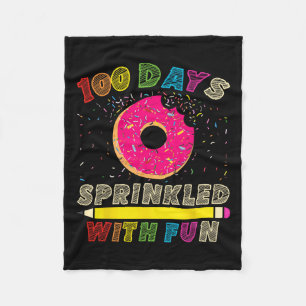 100 Days Sprinkled With Fun Happy 100th Day Kinder Fleece Blanket