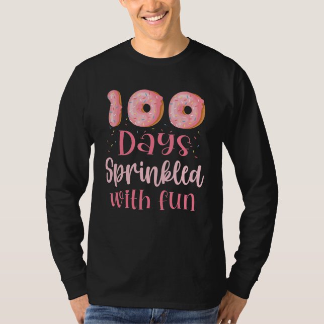 100 Days Sprinkled With Fun Pink Donut 100th Day O T-Shirt (Front)