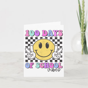 100 Days Vibes Smile Teacher Boy Girl 100th Day Of Card