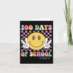 100 Days Vibes Smile Teacher Boy Girl 100th Day Of Card
