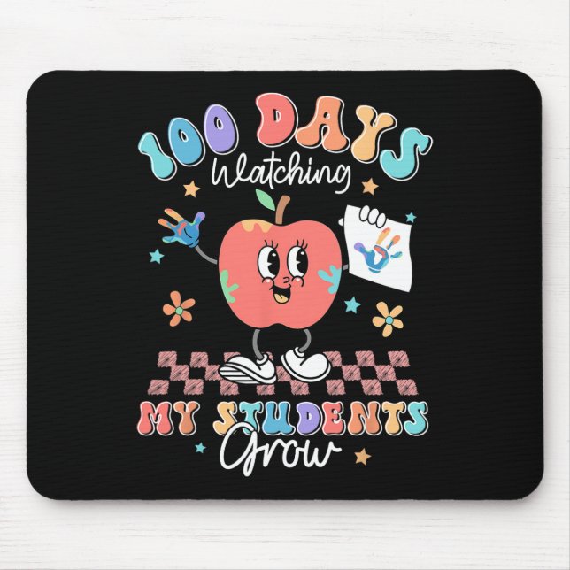 100 Days Watching My Students Grow 100 Days Of Sch Mouse Pad (Front)