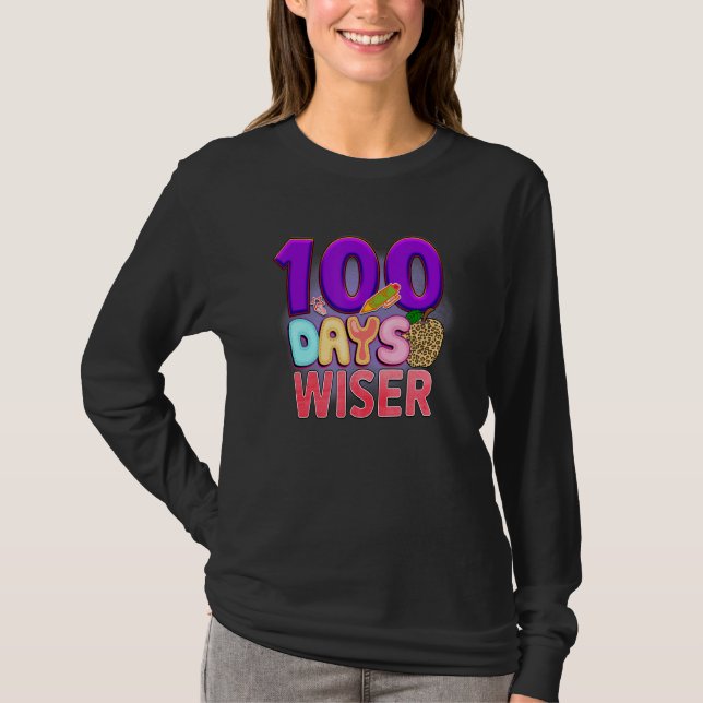 100 Days Wiser  Student Teacher T-Shirt (Front)