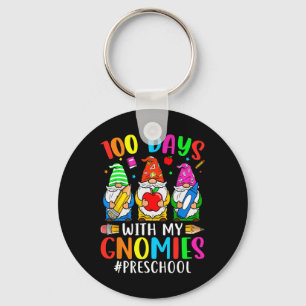 100 Days With My Preschool Gnomies 100th Day Of Sc Key Ring