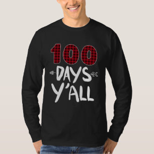 100 Days Y all 100th Day Of School Plaid Teacher A T-Shirt