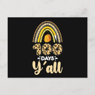 100 Days Y'all 100th Day Of School Leopard Postcard