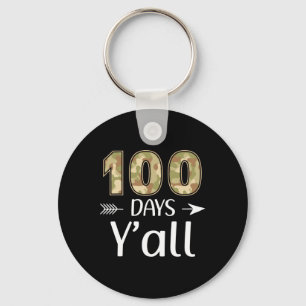 100 Days Y'all Camo 100th Day Of School Teacher St Key Ring